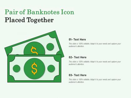 Pair of banknotes icon placed together