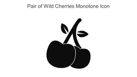 Pair Of Wild Cherries Monotone Icon In Powerpoint Pptx Png And Editable Eps Format
