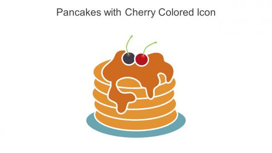Pancakes With Cherry Colored Icon In Powerpoint Pptx Png And Editable Eps Format