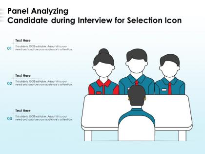 Panel analyzing candidate during interview for selection icon