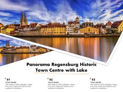 Panorama regensburg historic town centre with lake