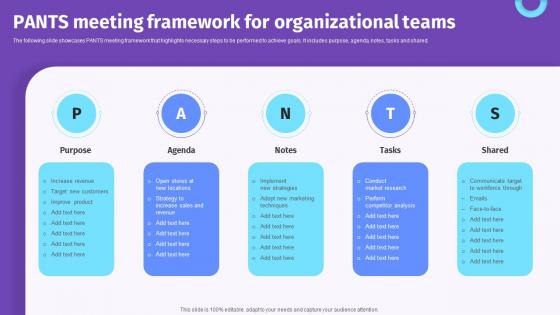 Pants Meeting Framework For Organizational Teams