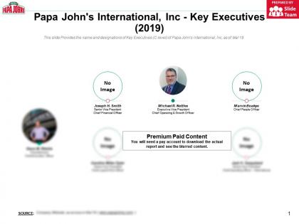 Papa johns international inc key executives 2019