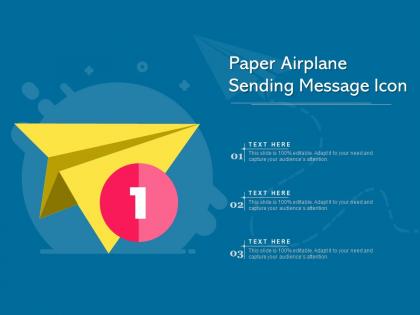 Paper airplane sending message icon
