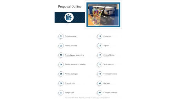 Paper Based Printing Proposal Proposal Outline One Pager Sample Example Document