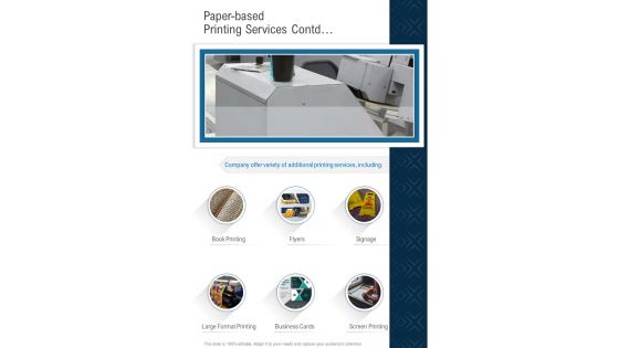 Paper Based Printing Services Contd One Pager Sample Example Document
