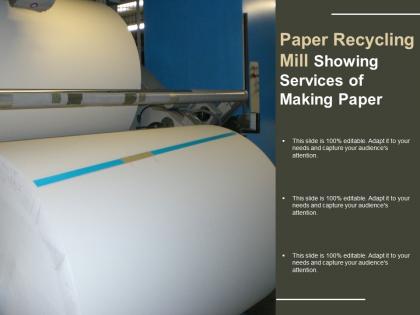 Paper recycling mill showing services of making paper