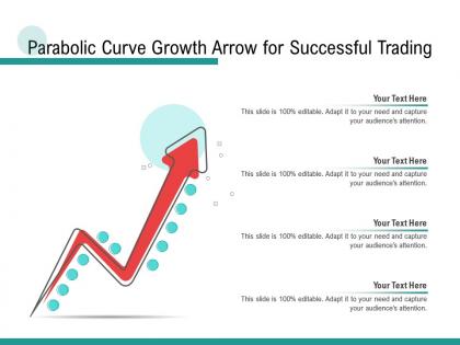 Parabolic curve growth arrow for successful trading