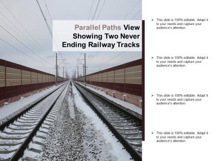 Parallel paths view showing two never ending railway tracks