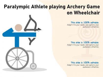 Paralympic athlete playing archery game on wheelchair