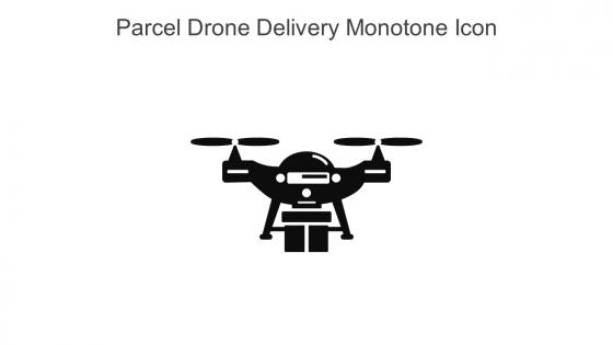 Parcel Drone Delivery Monotone Icon In Powerpoint Pptx Png And Editable Eps Format