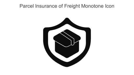 Parcel Insurance of Freight Monotone Icon in powerpoint pptx png and editable eps format