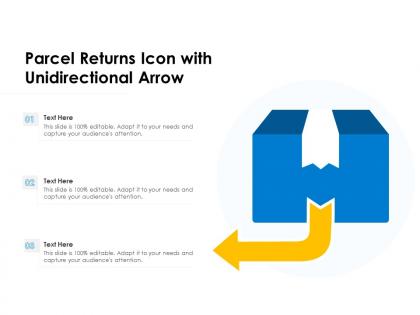 Parcel returns icon with unidirectional arrow