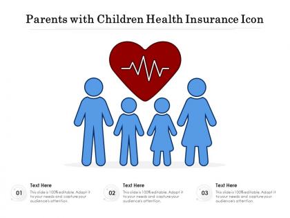 Parents with children health insurance icon