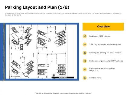 Parking layout and plan spots height ppt powerpoint presentation pictures shapes