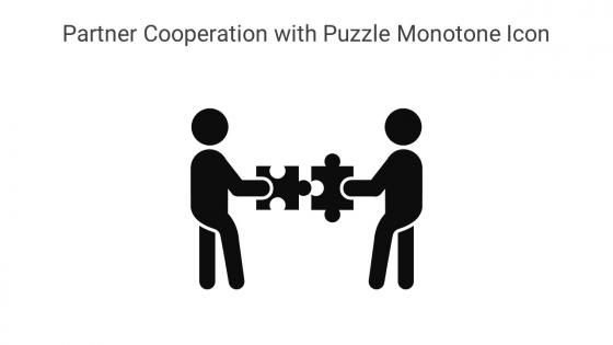 Partner Cooperation With Puzzle Monotone Icon In Powerpoint Pptx Png And Editable Eps Format
