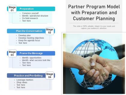 Partner program model with preparation and customer planning