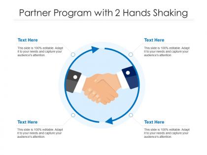 Partner program with 2 hands shaking