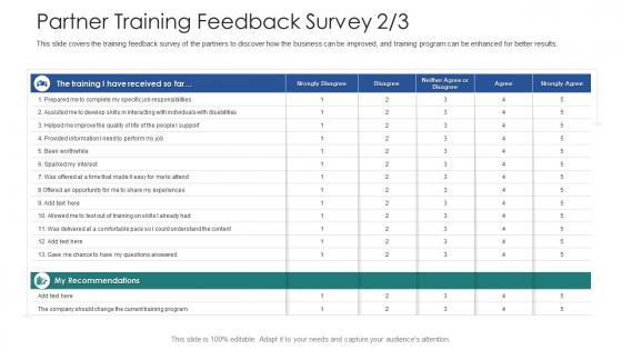 Partner training feedback survey quality vendor channel partner training
