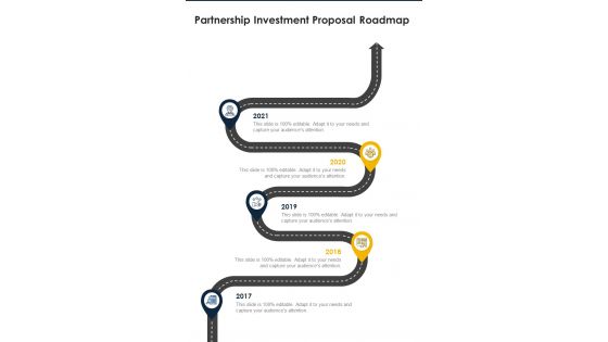 Partnership Investment Proposal Roadmap One Pager Sample Example Document