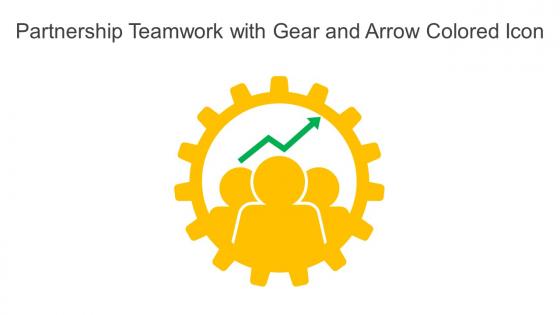 Partnership Teamwork With Gear And Arrow Colored Icon In Powerpoint Pptx Png And Editable Eps Format