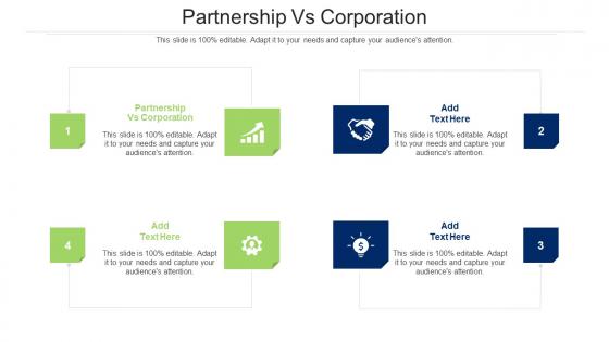Partnership Vs Corporation Ppt Powerpoint Presentation Icon Vector Cpb