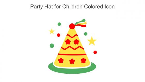 Party Hat For Children Colored Icon In Powerpoint Pptx Png And Editable Eps Format