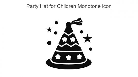 Party Hat For Children Monotone Icon In Powerpoint Pptx Png And Editable Eps Format