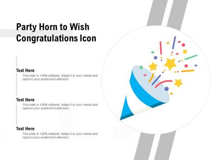 Party horn to wish congratulations icon