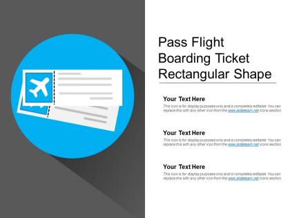 Pass flight boarding ticket rectangular shape
