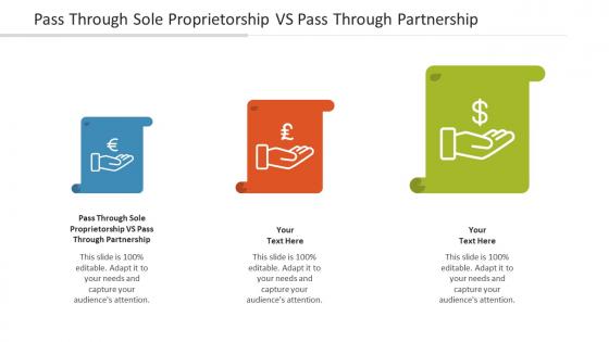 Pass Through Sole Proprietorship Vs Pass Through Partnership Ppt Inspiration Cpb
