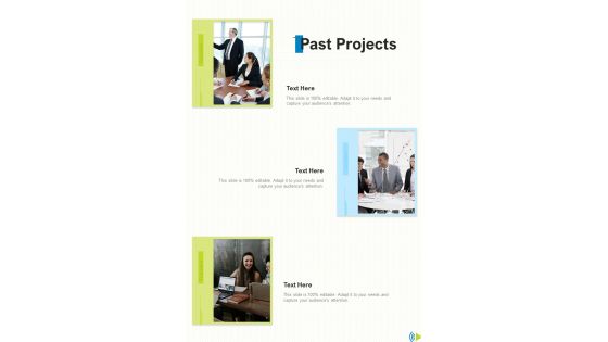 Past Projects Event Announcer Proposal One Pager Sample Example Document