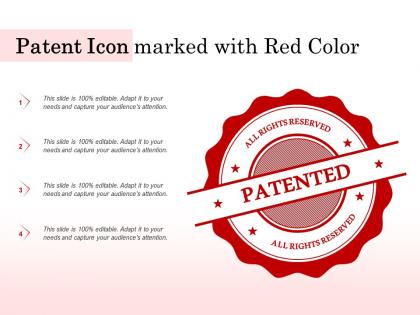 Patent icon marked with red color