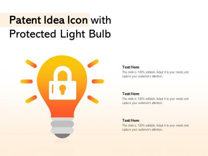 Patent idea icon with protected light bulb