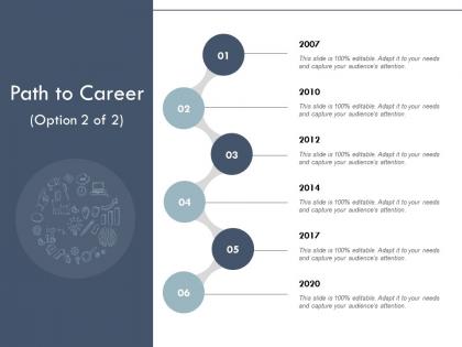 Path to career timeline six year process e169 ppt powerpoint presentation slides show
