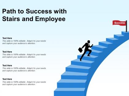 Path to success with stairs and employee