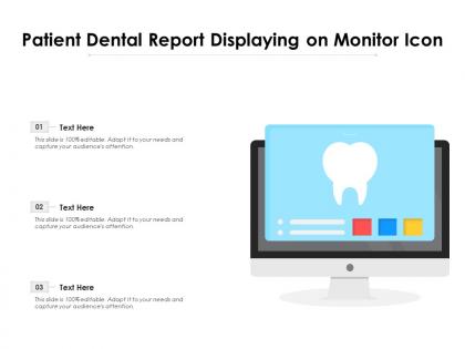 Patient dental report displaying on monitor icon