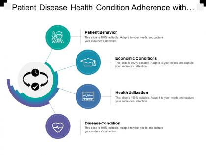 Patient disease health condition adherence with icon in center