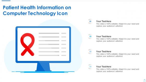 Patient health information on computer technology icon