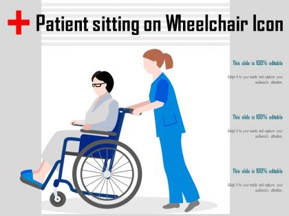 Patient sitting on wheelchair icon