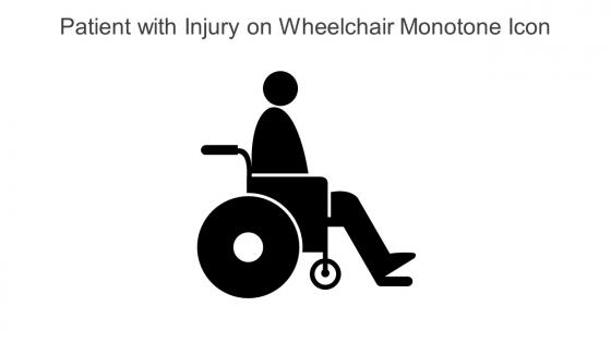 Patient With Injury On Wheelchair Monotone Icon In Powerpoint Pptx Png And Editable Eps Format