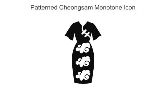 Patterned Cheongsam Monotone Icon In Powerpoint Pptx Png And Editable Eps Format
