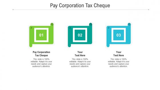 Pay corporation tax cheque ppt powerpoint presentation portfolio layout ideas cpb