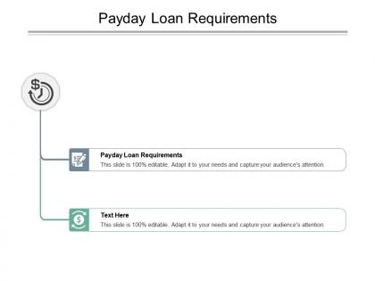 Payday loan requirements ppt powerpoint presentation summary styles cpb