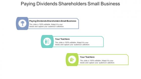 Paying dividends shareholders small business ppt powerpoint presentation show cpb