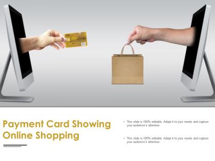 Payment card showing online shopping