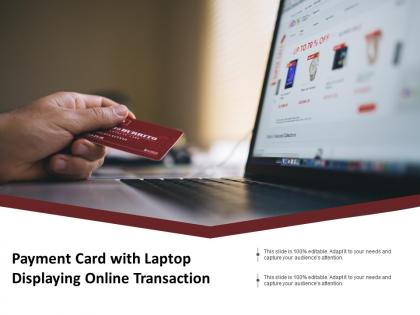 Payment card with laptop displaying online transaction