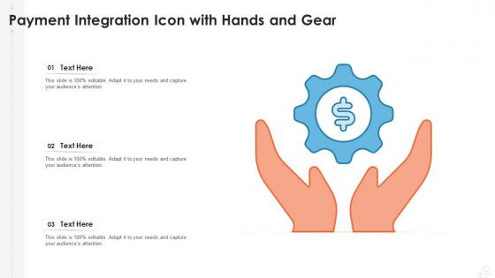 Payment integration icon with hands and gear