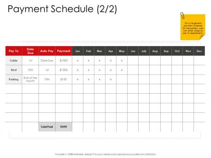 Payment schedule corporate management ppt sample