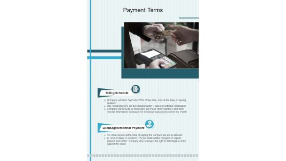Payment Terms Enterprise Software Proposal Template One Pager Sample Example Document